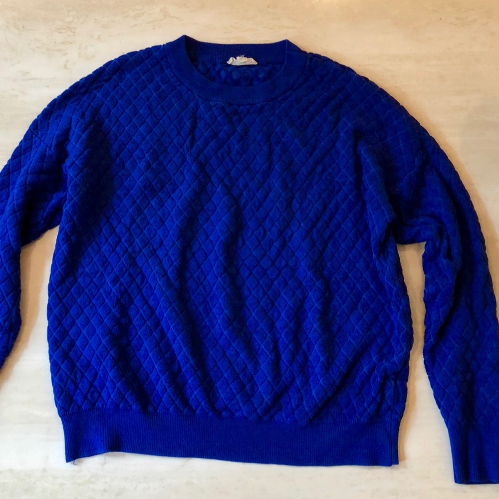 Blue Quilted Sweater